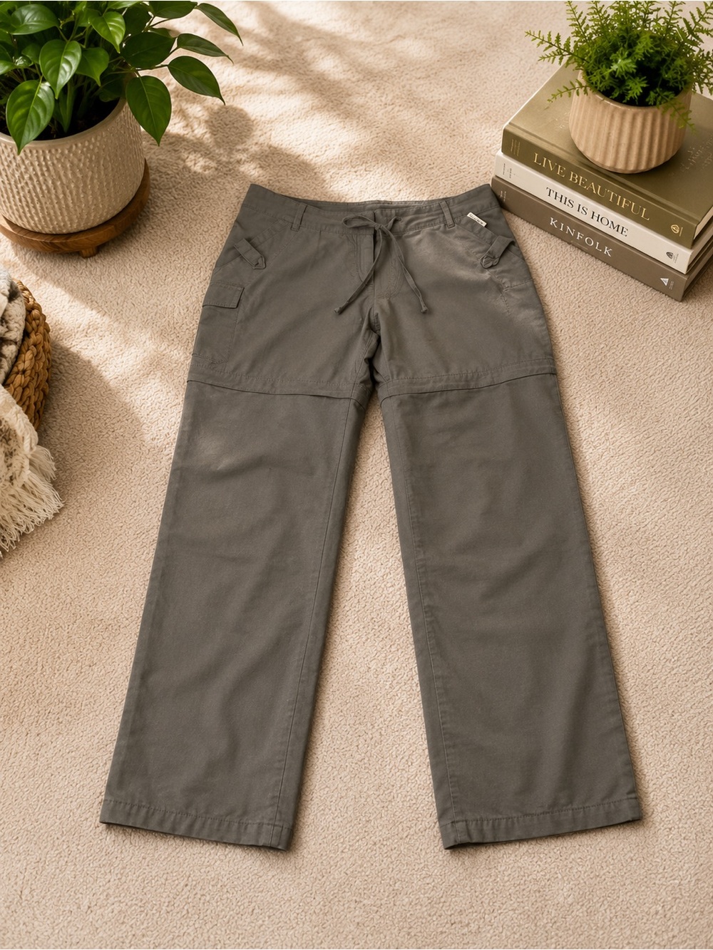 Merrell Opti-Wick UPF 50+ Wide Leg Hiking Pants Grey Size 14 Zip Off Camping